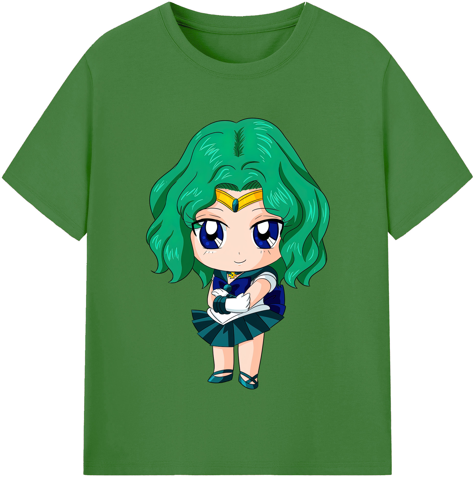 （画像用） 美少女戦士セーラームーン 海王 みちる（かいおう みちる） Sailor Moon Kaiou Michiru レディースカジュアルプリントTシャツ（綿100％）